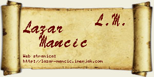 Lazar Mančić vizit kartica